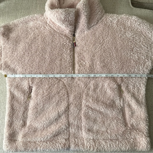 Tommy Hilfiger Women’s Baby Pink Faux Fur Zip Pullover Jacket Size L - Picture 10 of 11